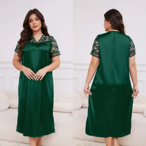 chemise de nuit grande taille vert