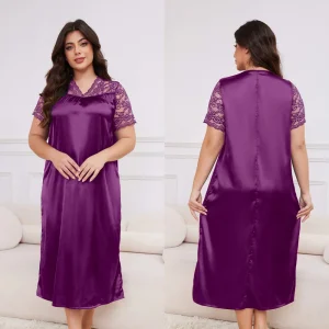 chemise de nuit grande taille violet