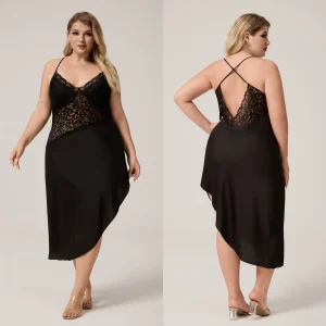 chemise de nuit grande taille dentelle