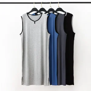 chemise de nuit homme sans manches