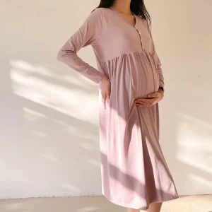 chemise de nuit longue maternité élégante