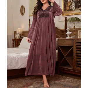 grande taille chemise de nuit velours