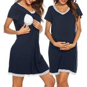 Chemise de nuit allaitement élégante